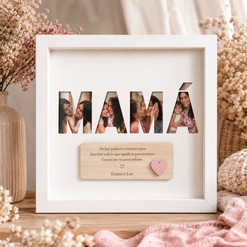 CUADRO NOMBRE CON FOTO PAPÁ O MAMÁ
