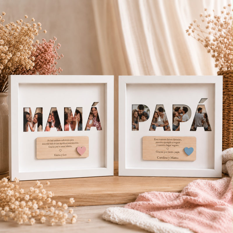 CUADRO NOMBRE CON FOTO PAPÁ O MAMÁ