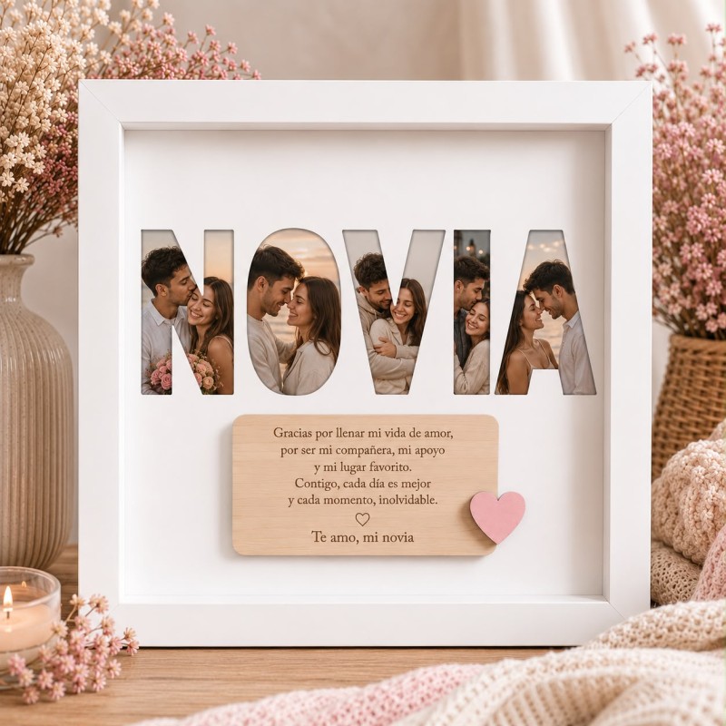 CUADRO NOMBRE CON FOTO NOVIO O NOVIA