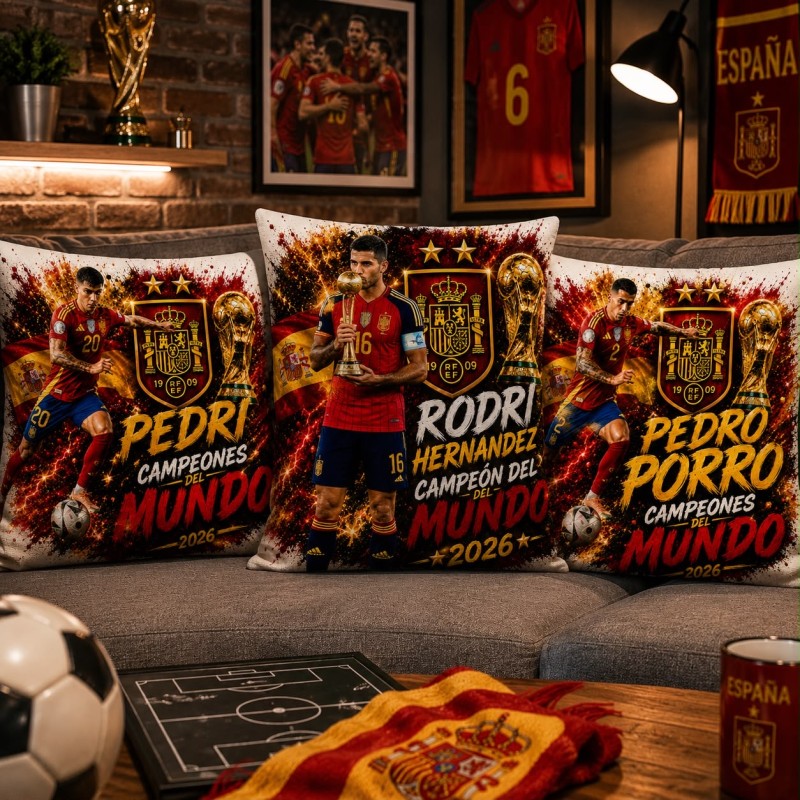 COJÍN JUGADORES ESPAÑA MUNDIAL 2026