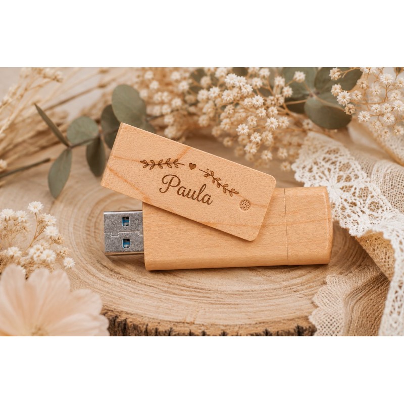 MEMORIA USB 16 GB BAMBÚ CON NOMBRE