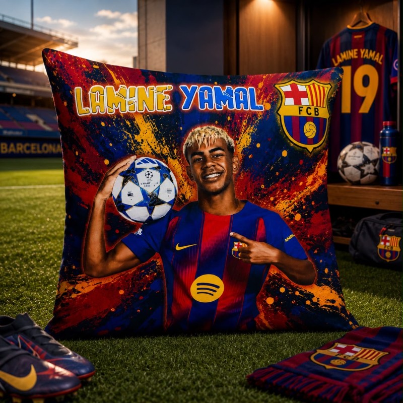 COJÍN FULL COLOR LAMINE YAMAL BARCELONA
