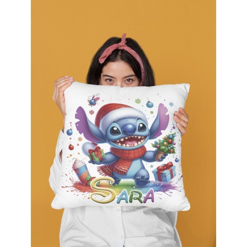 COJÍN NAVIDEÑO STITCH