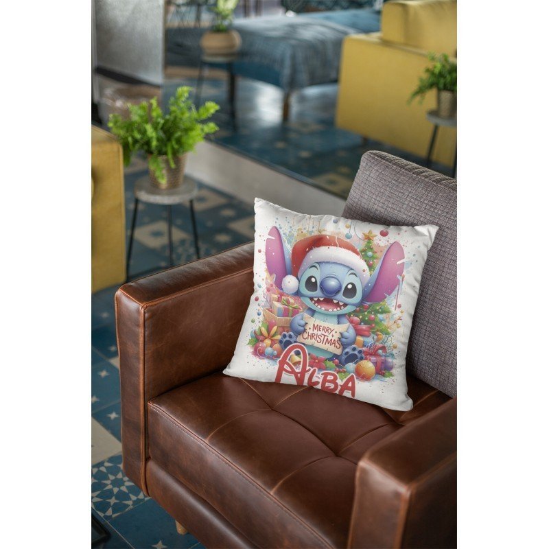 COJÍN NAVIDEÑO STITCH