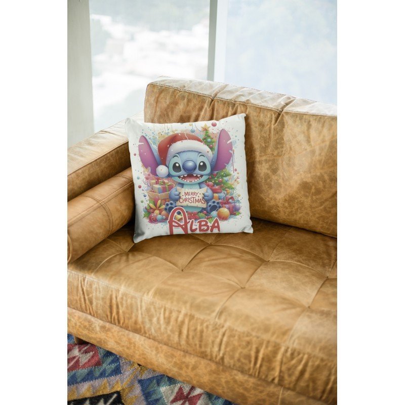 COJÍN NAVIDEÑO STITCH