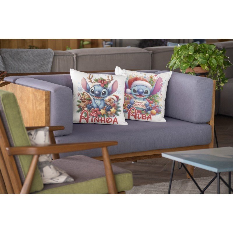 COJÍN NAVIDEÑO STITCH