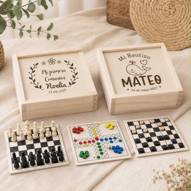 SET DE JUEGOS COMUNIÓN MADERA