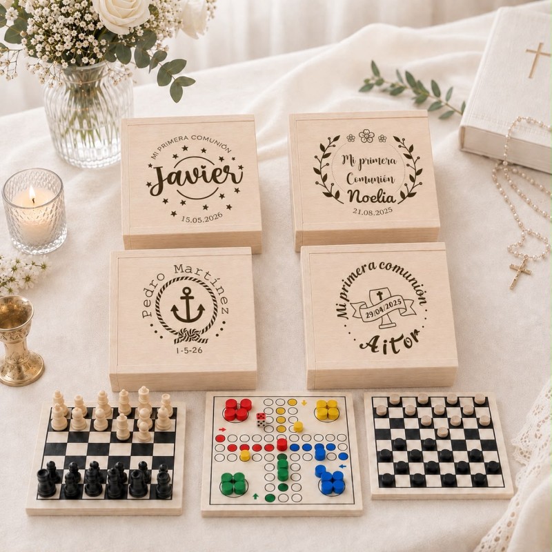 SET DE JUEGOS COMUNIÓN MADERA