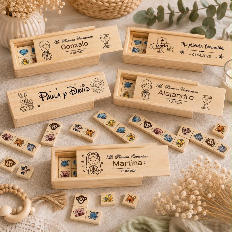 DOMINÓ ANIMALITOS MADERA COMUNIONES