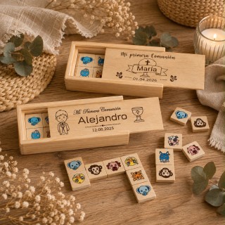 DOMINÓ ANIMALITOS MADERA COMUNIONES