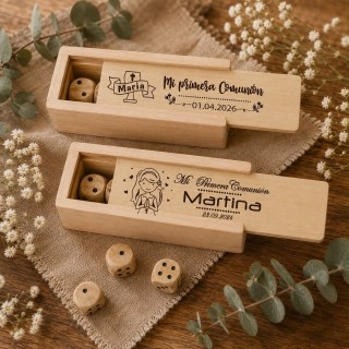 JUEGO DE DADOS MADERA COMUNIONES