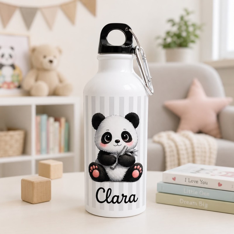 BOTELLA MOSQUETÓN PANDA BEBÉ