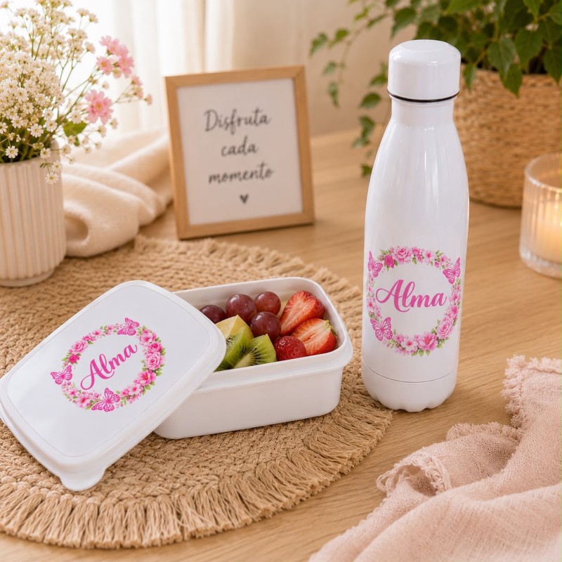 PACK FIAMBRERA + NBOTELLA 700 ML ARO FLORAL ROSA