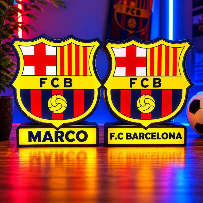 LÁMPARA 3D ESCUDO F.C BARCELONA