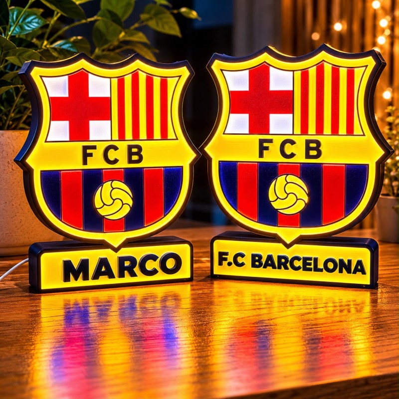LÁMPARA 3D ESCUDO F.C BARCELONA