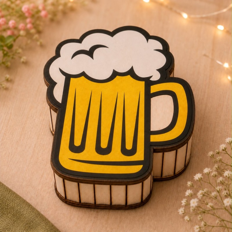 CAJA MADERA JARRITA DE CERVEZA