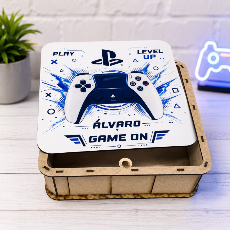 CAJA MADERA PLAY STATION