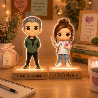 LÁMPARA FUNKO CON BASE DE MADERA PROFES