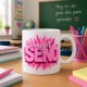 TAZA ROSA LA MEJOR MAESTRA O SEÑO