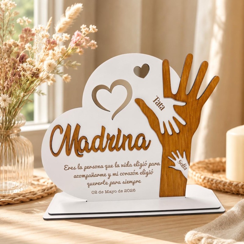 CORAZÓN CON MANOS MADRINA O PADRINO