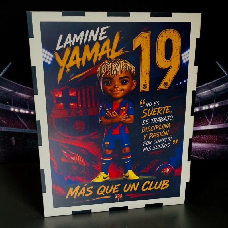 FUNKO DE MADERA EDICIÓN LAMINE YAMAL BARCELONA