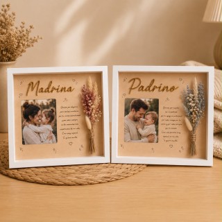 CUADRO CON RAMILLETE Y FOTO PADRINOS