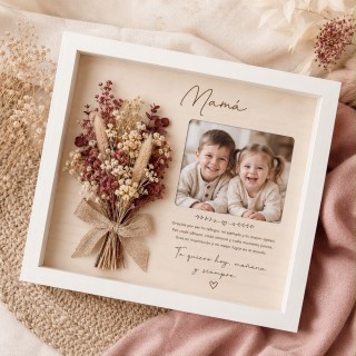CUADRO CON RAMILLETE Y FOTO PERSONALIZADO