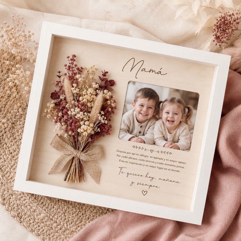 CUADRO CON RAMILLETE Y FOTO PERSONALIZADO