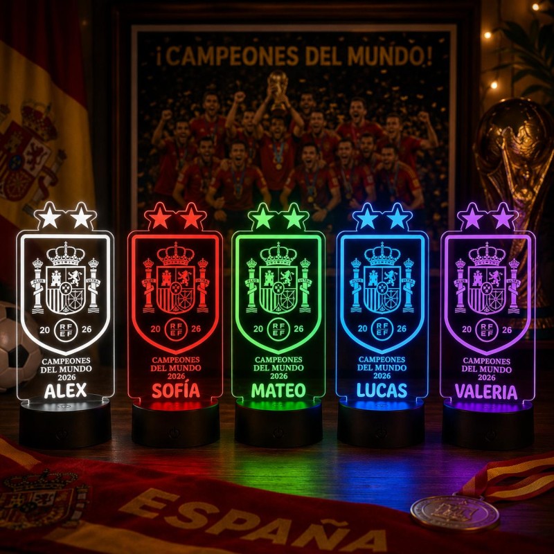 LÁMPARA ESCUDO ESPAÑA CAMPEONES DEL MUNDO