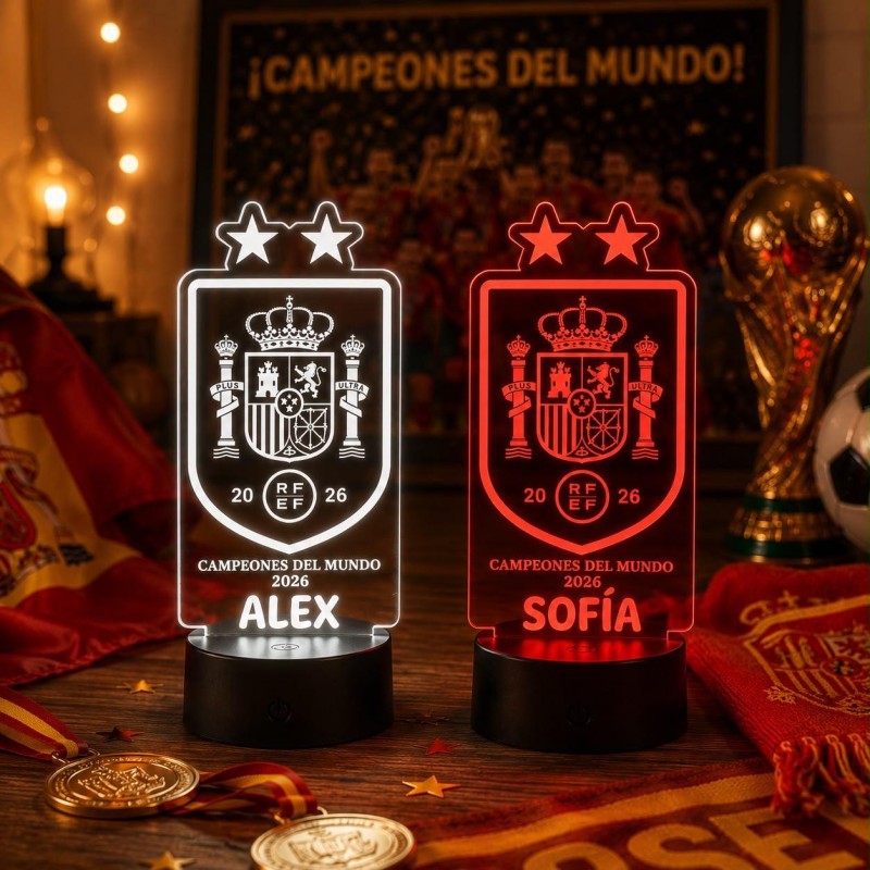 LÁMPARA ESCUDO ESPAÑA CAMPEONES DEL MUNDO