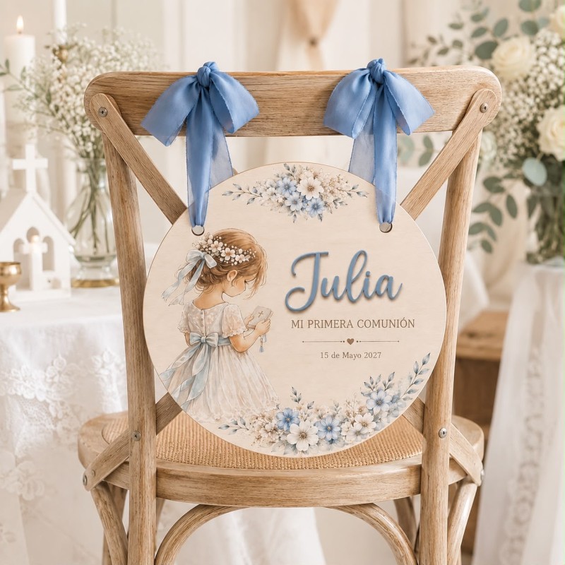 PLACA SILLA COMUNIÓN BLUE