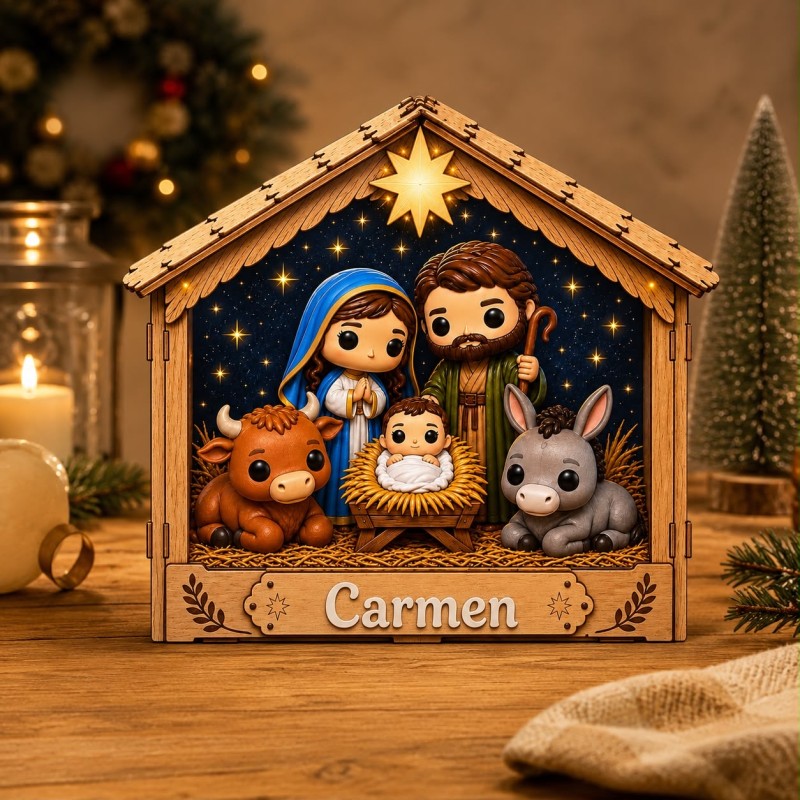 CAJA MADERA PESEBRE