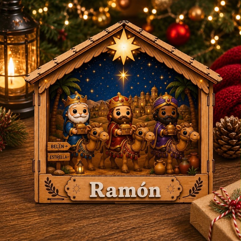 CAJA MADERA PESEBRE