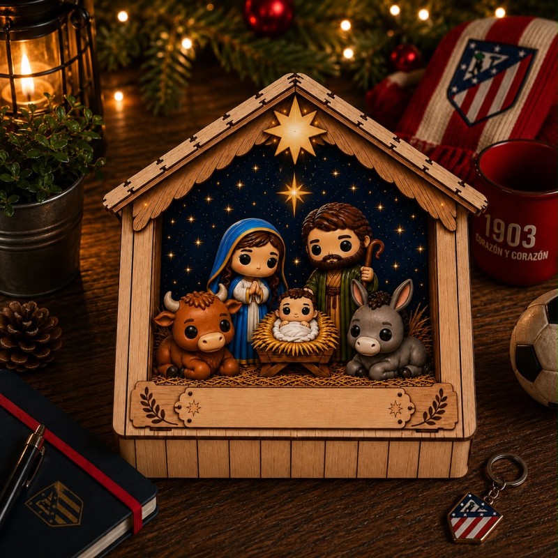CAJA MADERA PESEBRE