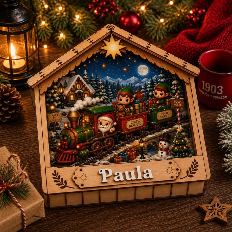 CAJA MADERA PESEBRE
