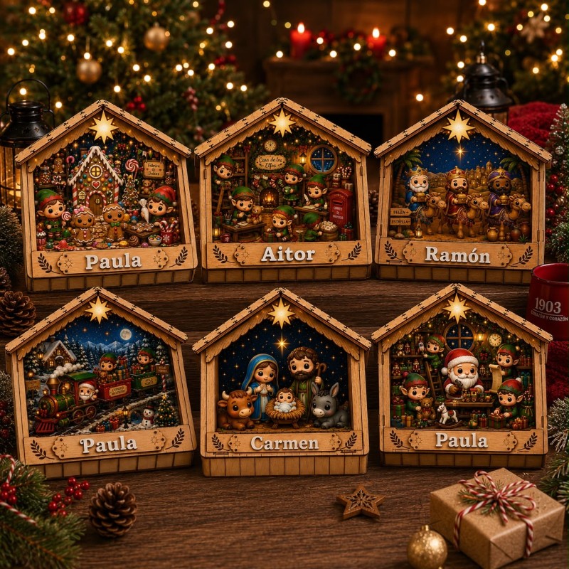 CAJA MADERA PESEBRE