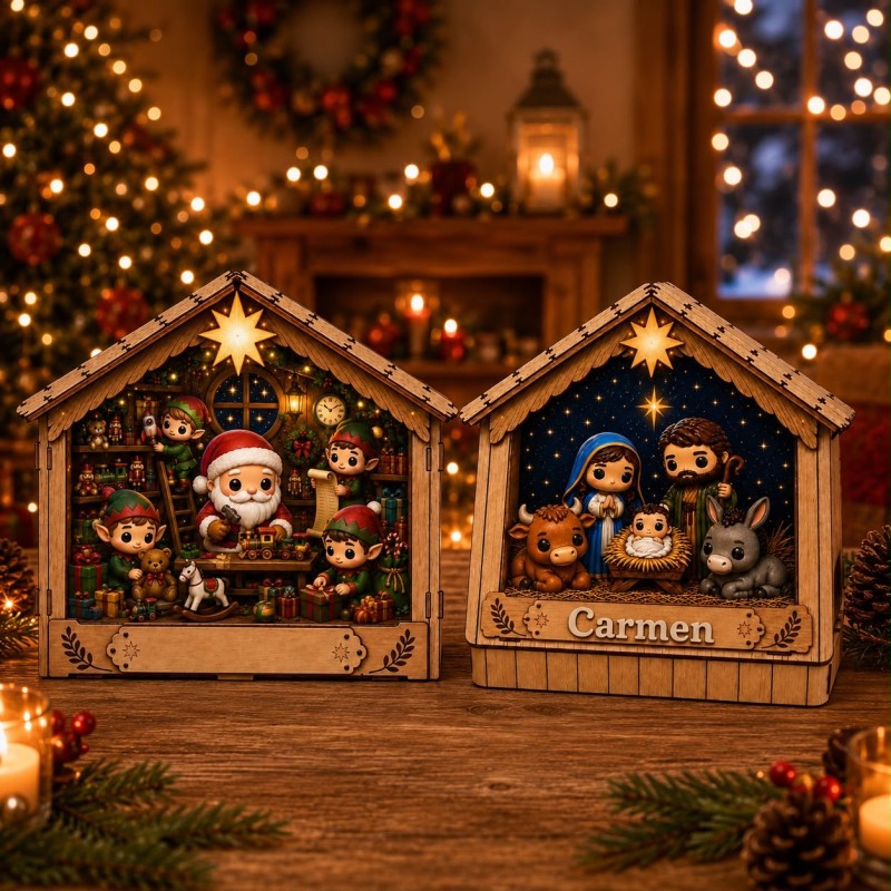 CAJA MADERA PESEBRE