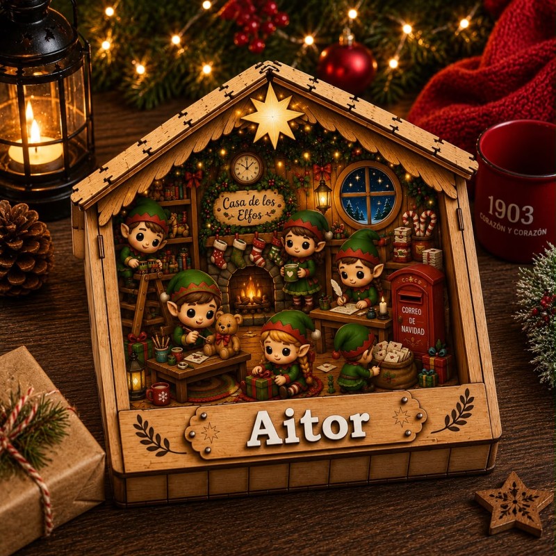 CAJA MADERA PESEBRE