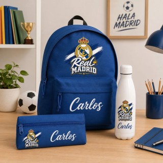 PACK MOCHILA+ESTUCHE+BOTELLA REAL MADRID