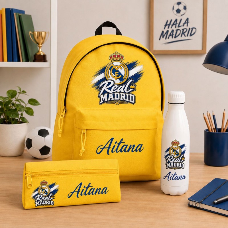 PACK MOCHILA+ESTUCHE+BOTELLA REAL MADRID