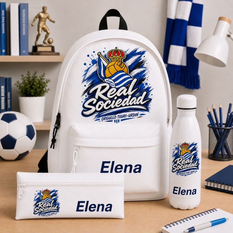 PACK MOCHILA+ESTUCHE+BOTELLA REAL SOCIEDAD