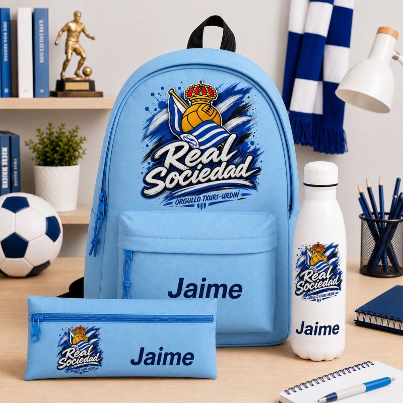 PACK MOCHILA+ESTUCHE+BOTELLA REAL SOCIEDAD