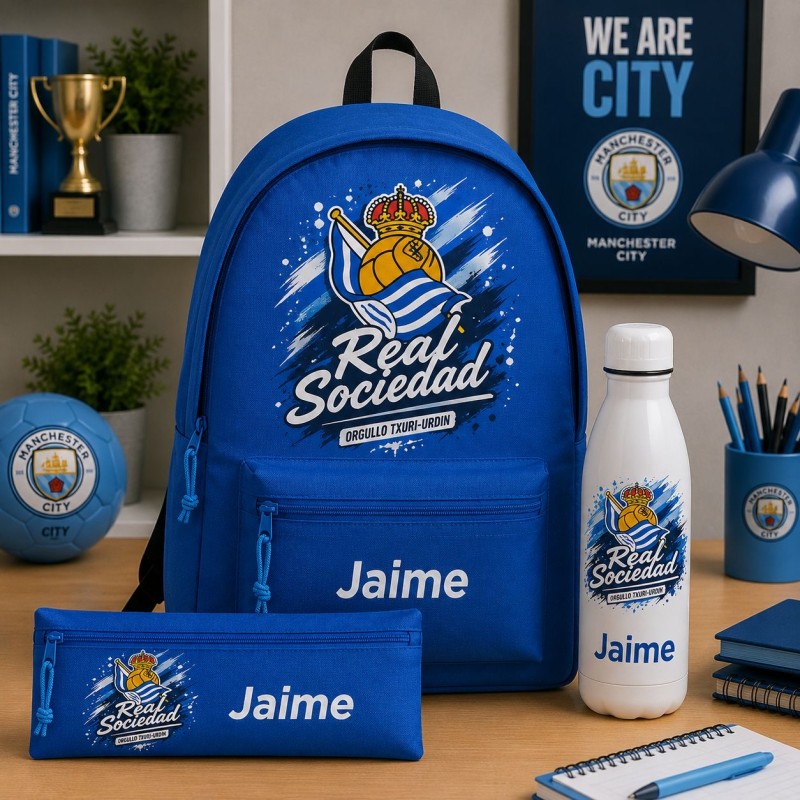 PACK MOCHILA+ESTUCHE+BOTELLA REAL SOCIEDAD
