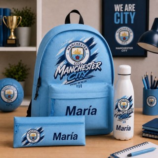 PACK MOCHILA+ESTUCHE+BOTELLA MANCHESTER CITY