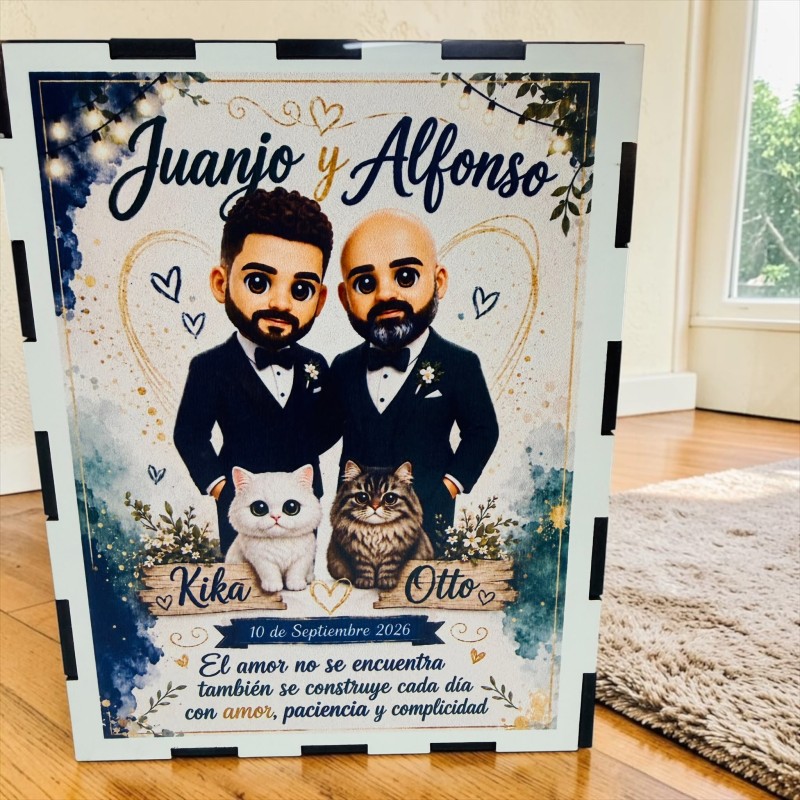 FUNKO DE MADERA PERSONALIZADO BODA
