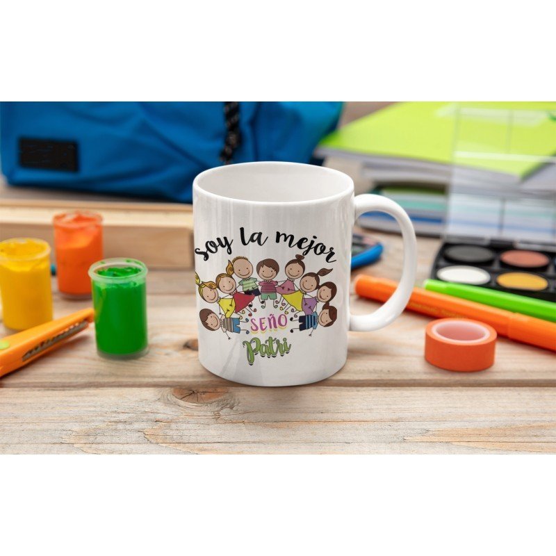TAZA EL MEJOR PROFE Y SEÑO