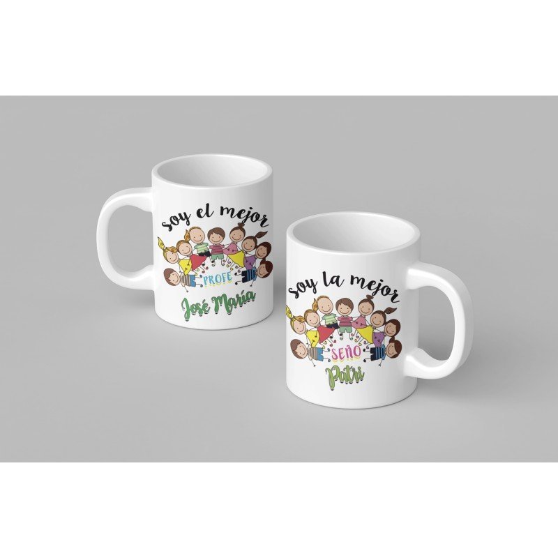 TAZA EL MEJOR PROFE Y SEÑO