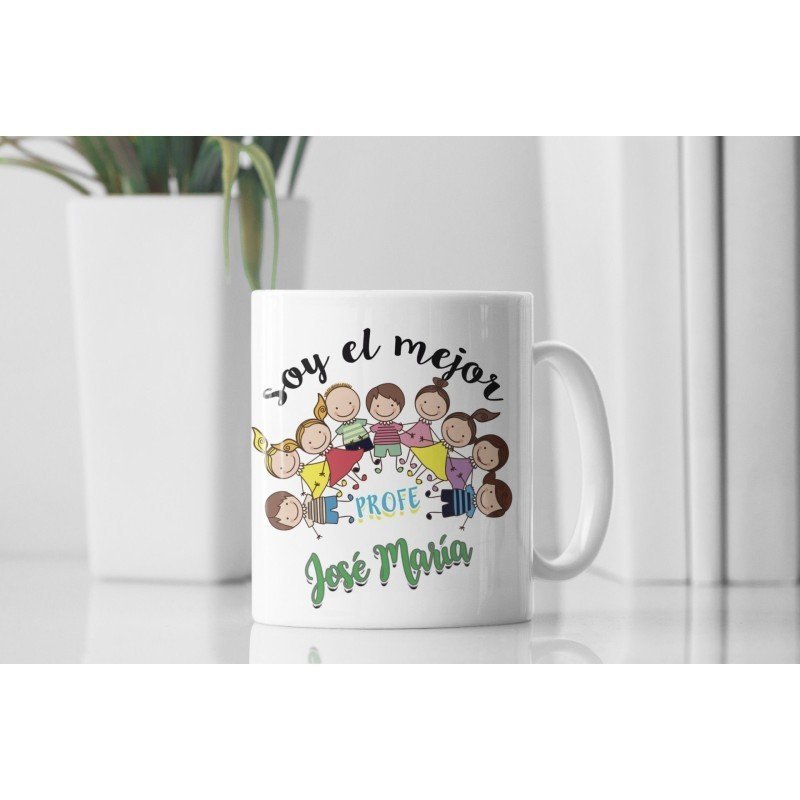 TAZA EL MEJOR PROFE Y SEÑO