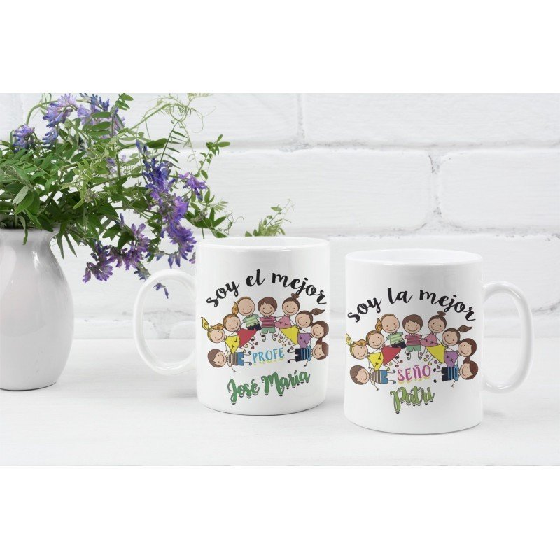 TAZA EL MEJOR PROFE Y SEÑO