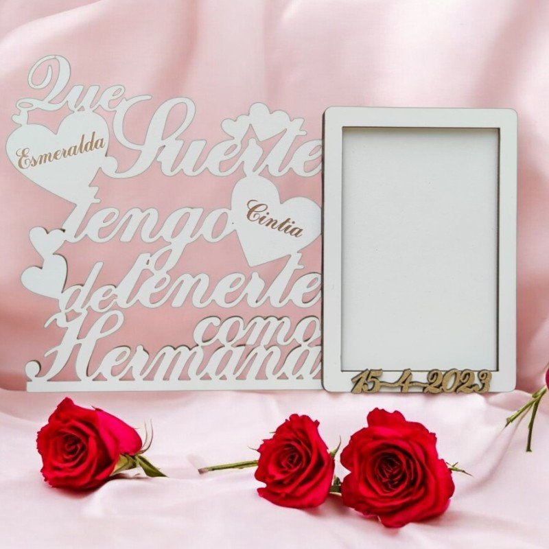 PORTA FOTOS QUE SUERTE HERMANA